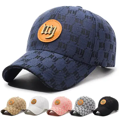 White Printed Baseball Cap with Logo for Men Women