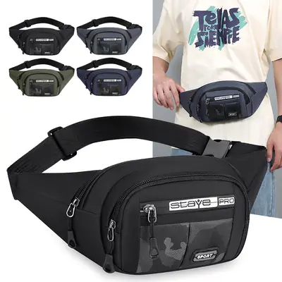 Men's Multi-Functional Waist Bag with Crossbody & Single Shoulder Design