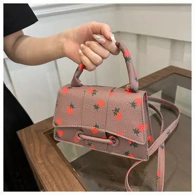 Cute Strawberry Printed Crossbody Bag Women 2024