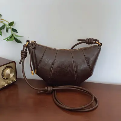 Brown Leather Shoulder Crossbody Bag for Women