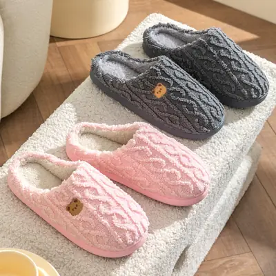 Women Cotton Slippers Autumn 2025 Non-Slip Soft