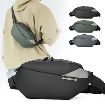 Men's Casual Crossbody Bag for Motorcycle & Sports Use