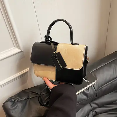 Women's Winter Contrast Brown Shoulder Bag