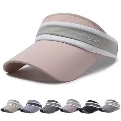 Women's Gray Sun Visor Cap with Strap