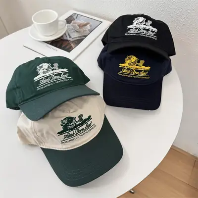 Women's Embroidered Baseball Cap with Wide Brim