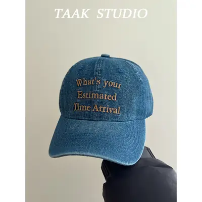 Vintage Washed Denim Baseball Cap for Kids Spring Summer All-Match