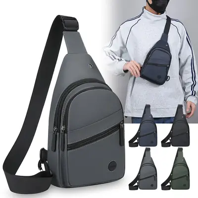 Men's Waterproof Oxford Chest Bag Large Capacity