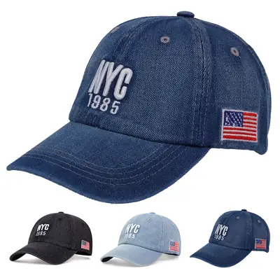 NYC 1985 Denim Cap for Men Women