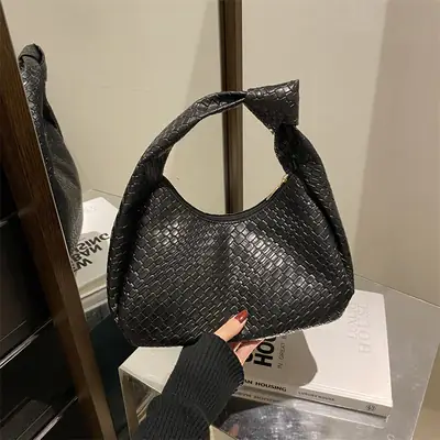 Brown Croc Texture Commuter Bag for Women