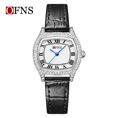 Women's Green Crocodile Strap Quartz Watch with Diamond Set