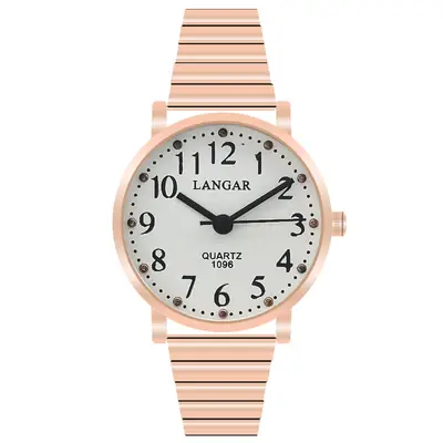 Lanzar Quartz Ladies Watch Rose Gold Bracelet