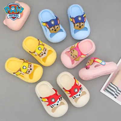 Wang Wang team children's summer baby non-slip indoor soft bottom sandals baby slippers men's and women's cartoon beach hole shoes