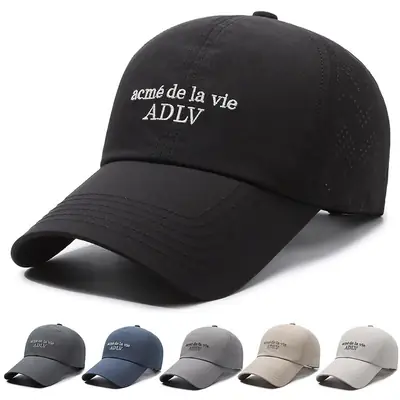 Men's Grey Duck Tongue Cap with ADLY Embroidery