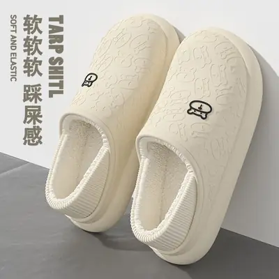 Bag heel waterproof cotton slippers winter fleece-lined warm bear eva moon shoes indoor home cotton sops wholesale stall