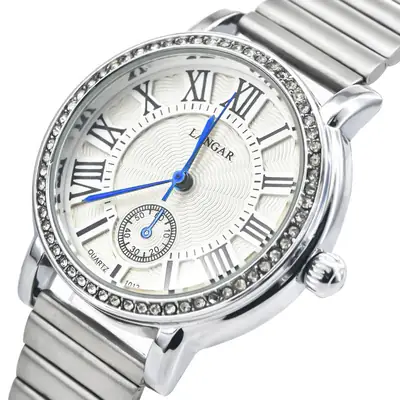 Elegant Women's Quartz Watch with Crystal Band