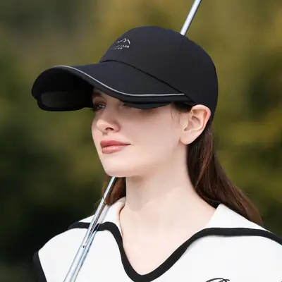 Women Gray UV Sun Hat with Brim Retractable Cap
