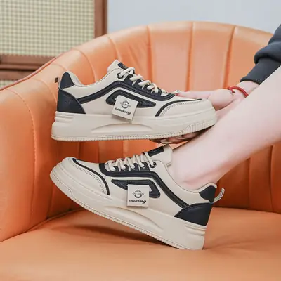 Women's White Casual Sneakers Height 4cm All Match 2025
