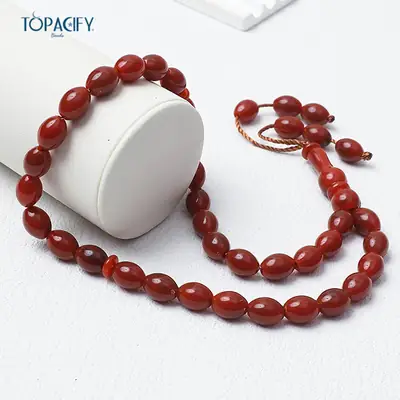 Islamic Rosary Handstring 33 Misbaha Red Beads