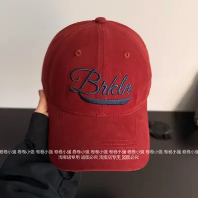 Black Korean Ankora Red Baseball Cap for Men Women