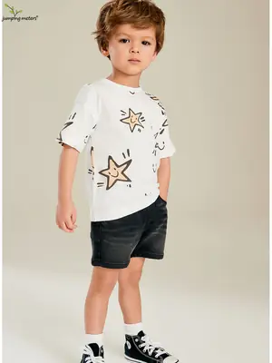 2026 Boys White Star T-Shirt Short Sleeve