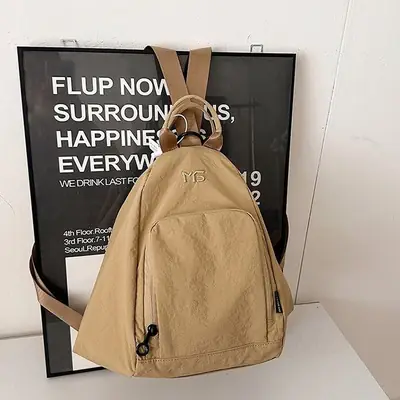 Men's Tan Nylon Backpack 2025 Travel Chest Bag