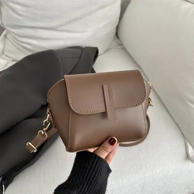 Brown Textured Crossbody Bag for Women