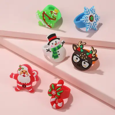 New Candy Christmas Finger Ring Emoji Ring