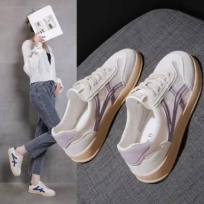 Women's White Mesh Flat Casual Shoes 2025 Spring Summer