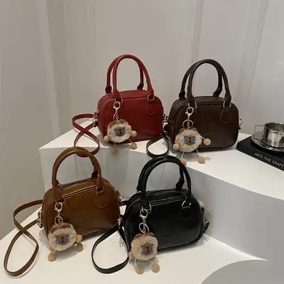 2024 Winter New Niche Retro Square Bag Shoulder Crossbody Brown