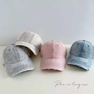 Washed Hole Baseball Cap for Men Women Spring Light