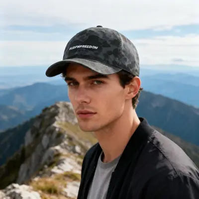 Camouflage Letter Embroidered Baseball Cap for Men