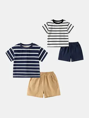 Baby Striped T-Shirt & Shorts Set for Boys