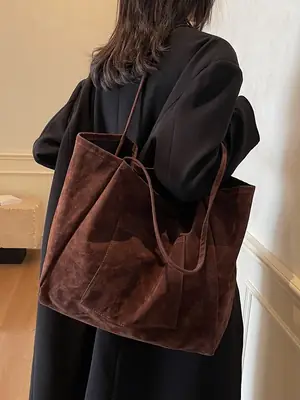 New Texture Casual Large Capacity Suede Tote Bag Women