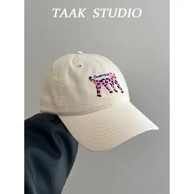 Japanese Style Spotted Cat Cap Women Beige Spring Summer
