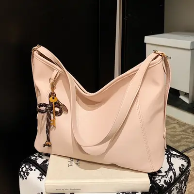 Women's White Retro Shoulder Crossbody Bag Large Capacity