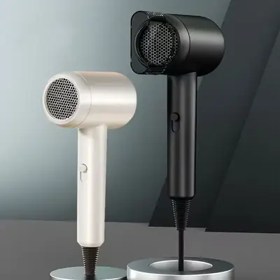White Corded Hair Dryer with Adjustable Temp