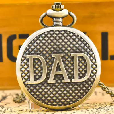 Classic DAD Hollow Flower Watch with Chain