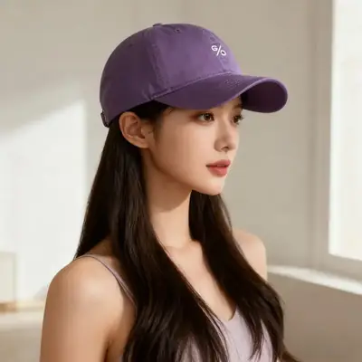 Japanese Style Baseball Cap Men Grey Embroidered
