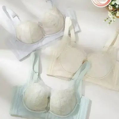 2025 Spring Lace Push-Up Bra Adjustable Non-Steel Ring