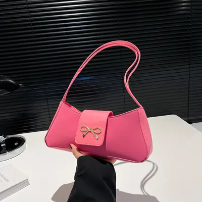 Women's Beige Square Bag with Bow Detail