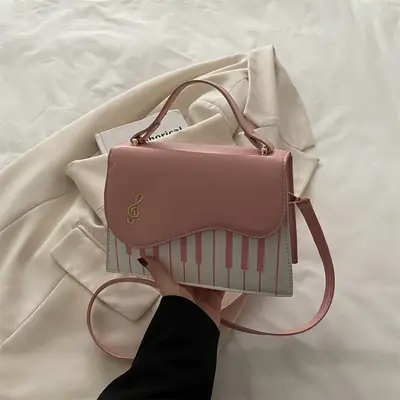 Pink Striped Shoulder Crossbody Bag for Women