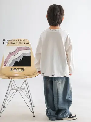 Kids Korean Style Cotton T-Shirt White 2026