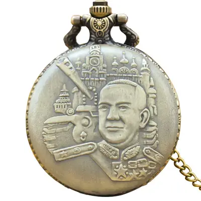 Chinese Style Bronze Pocket Watch with Character Design