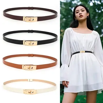 Black Belt with Gold Buckle for Women