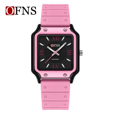 O'FNS White Quartz Watch with Roman Scale