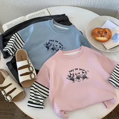 Pink Long Sleeve T-Shirt for Boys Spring Autumn 2025