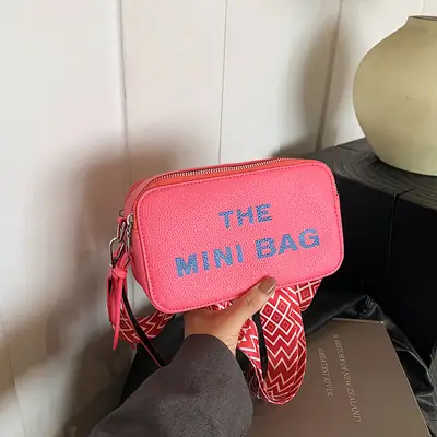 Pink Mini Crossbody Bag with Letter Design