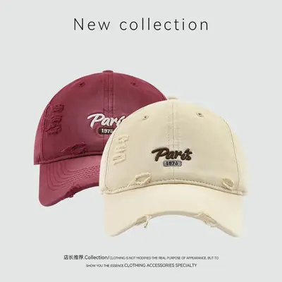 American Retro Baseball Cap with English Embroidery