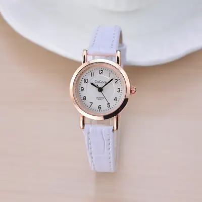 Korean Style Red Leather Watch for Girls