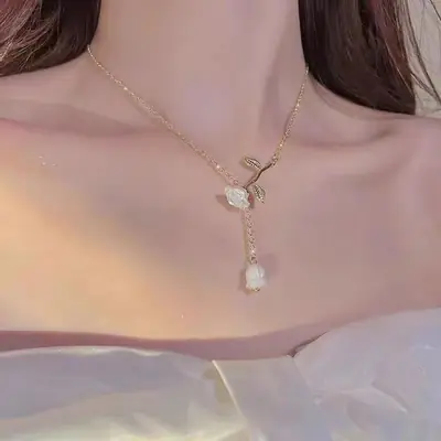 Rose Wind Bell Necklace Female Niche Design